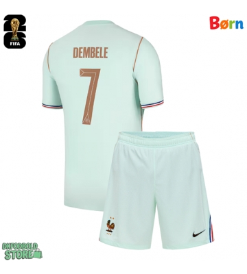 Frankrig Ousmane Dembele #7 Replika Babytøj Udebanesæt Børn VM 2026 Kortærmet (+ Korte bukser)